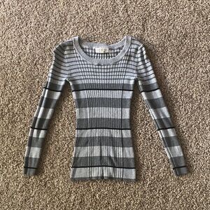 Junior’s Striped Long Sleeve Sweater Top